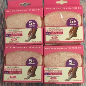 Spongeables Pink Pedi-Scrub with Shea Butter & Tea Tree Oil